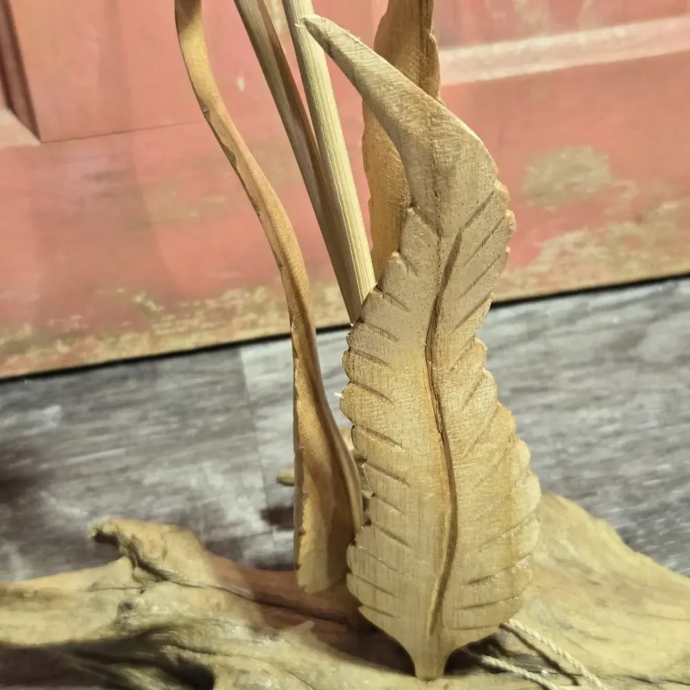 Wood Floral‎ Sculpture Hand Crafted Java Island Habini